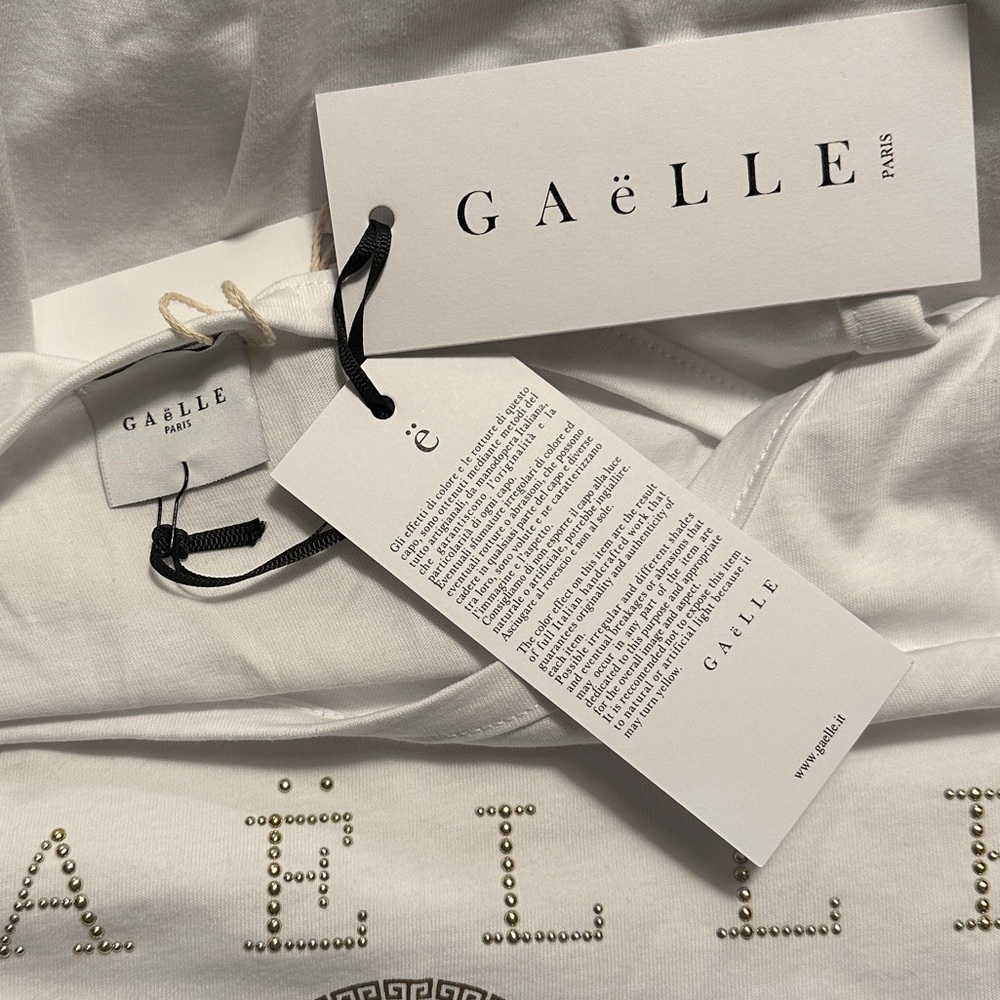 Gold & White Cotton Logo Tank Mini Dress - Size Vanity 1 / S / US 4 - Picture 3 of 6